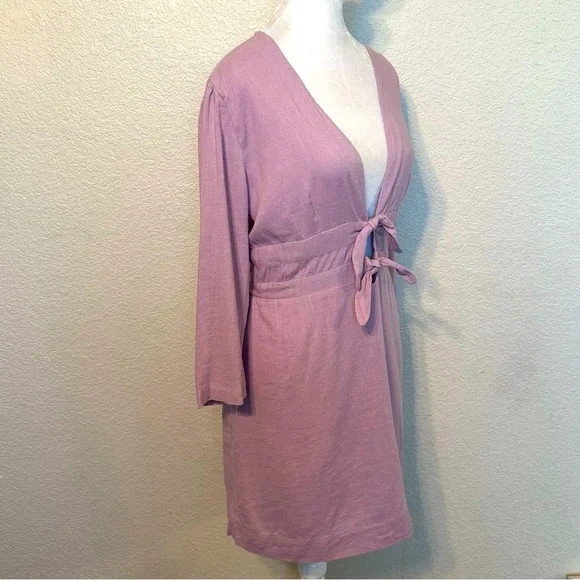 NWOT Free People Tie Front Mini Dress - Picture 3 of 4